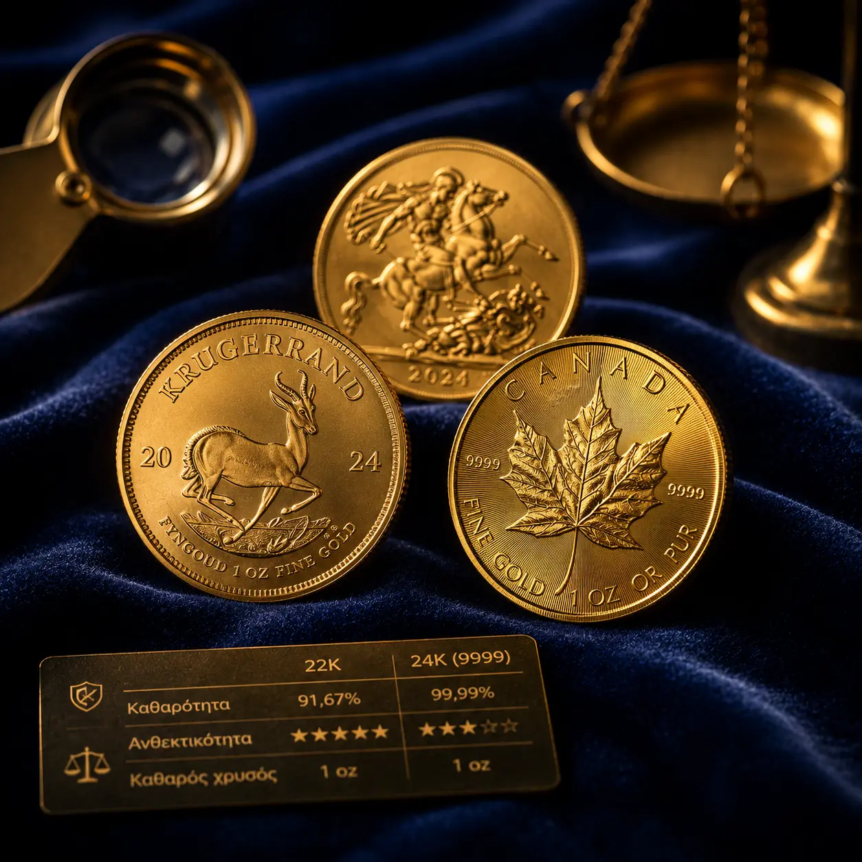22K ή 24K; Καθαρότητα χρυσών νομισμάτων